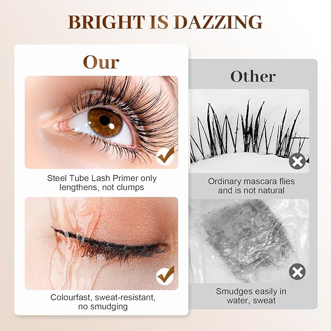 Mascara, 2026 New Waterproof Curling and Long-Lasting Mascara for Everyday Wear, Fine Brush Black Mascaras for Smudge-Proof, Sweat-proof, Non-smudged (2 PCS)