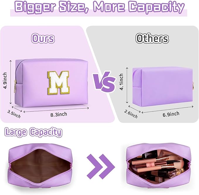 TOPEAST Gifts for Mom - Personalized Makeup Bag, Purple, Cosmetic Case