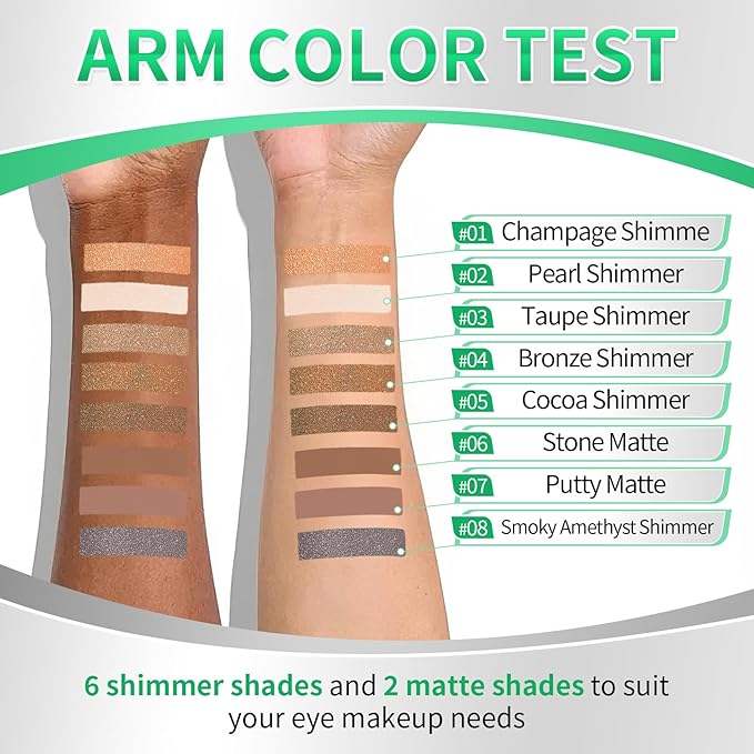 AWCCXMYM 8PCS Cream Eyeshadow Stick Set Smooth Brightener Shimmer Eye Shadow Sticks Long-Lasting Eyeshadow Pencil for Daily & Party Christmas Eye Makeup