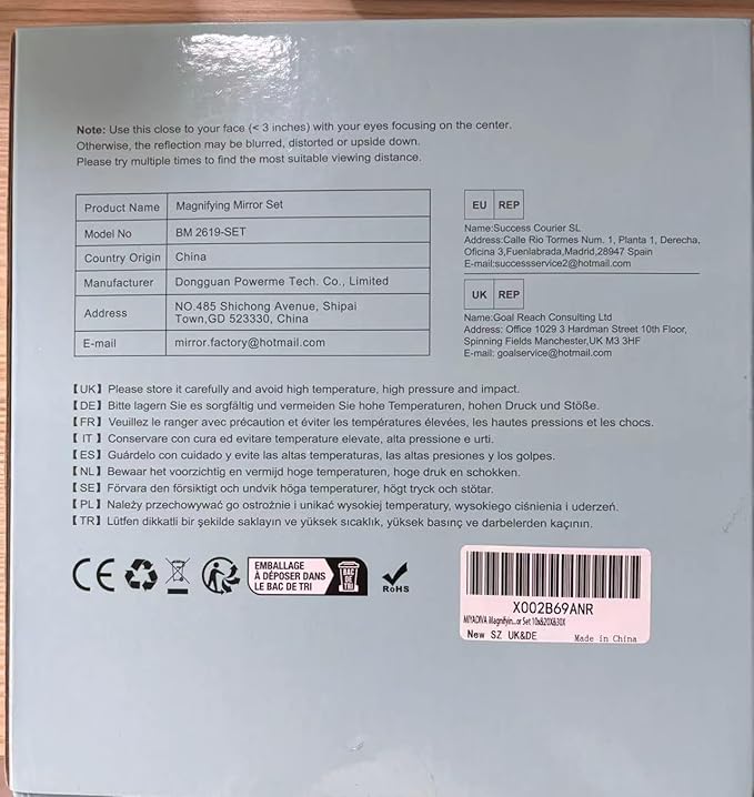 MIYADIVA Magnifying Mirror Set, 10x&20x&30x Suction Cup Makeup Mirror, 2 Tweezers & Storage Bag. 3.5in Compact Mirror for Travel, Bathroom, Home, Gifts for Women