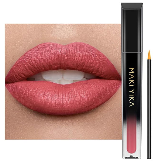 MAKI YIKA Red Lipstick for Women Color Stay Long Lasting Lipsticks, No Smudge Matte Liquid Lipstick Transferproof Cruelty-Free Lip Color | Rosey Nude