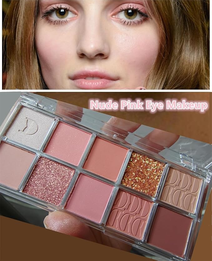 Go Ho 10 Colors Eyeshadow Palette,Matte&Shimmer&Glitter Eyeshadow Makeup,Long Lasting Blendable Shades,Naturing-Looking,Waterproof Warm Eye Shadow Palette,15 Warm Sun Style