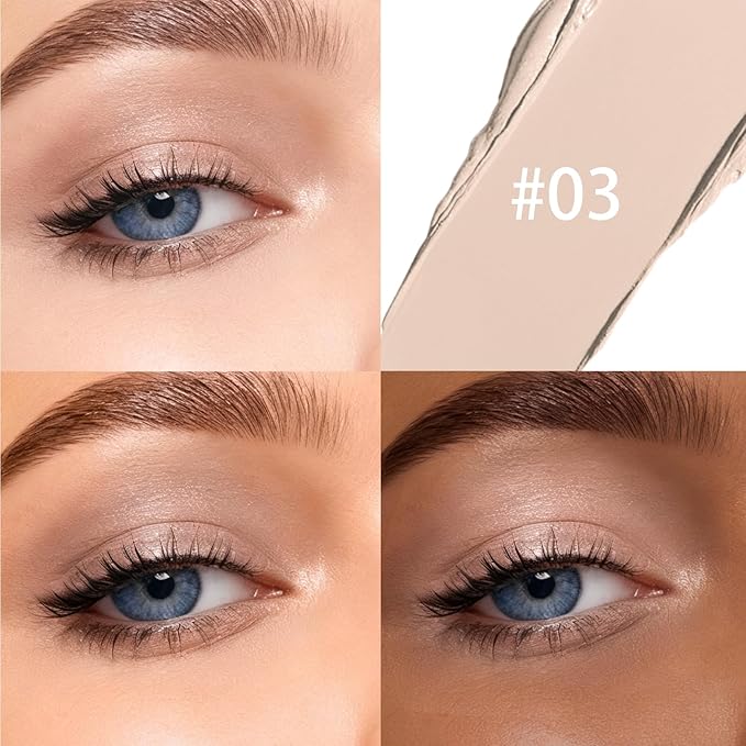 Matte Cream Eyeshadow Stick, Waterproof Eye Shadow Stick, Long-Lasting and Blendable High Pigmented Single Eyeliner Makeup for Women, 3 Desert