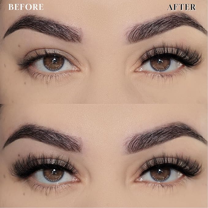 FARRED Natural Lashes Short Eyelashes Wispy False Mink Clear Band & Black Lash Strips Mixed 14 Pair Natural Look Fluffy Cat Eye Strip Eyelash Small Fake Lashes Full Pestañas Set for MUA and Beginners