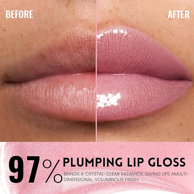 Pudaier Glossy Lip Stain, Excellent Recovery, Moisturizing Lip Care Tinted Lip Oil, Hydrating Plumping Lip Gloss Balm, Non-Sticky Long Lasting Light Texture LipGloss Oil for Dry Lip (08 Naive Rose)