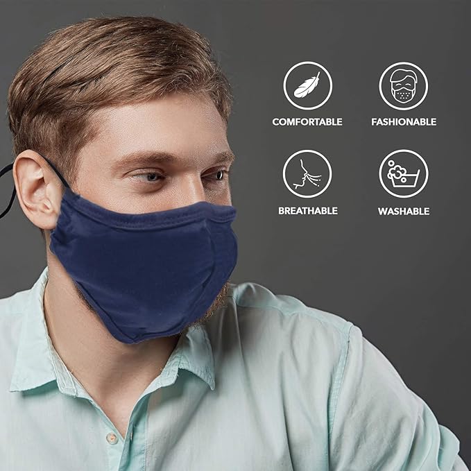 TUFF Face Mask Adult XL Large Size 3 Pack- C Shaped Design Making Breathing Easier