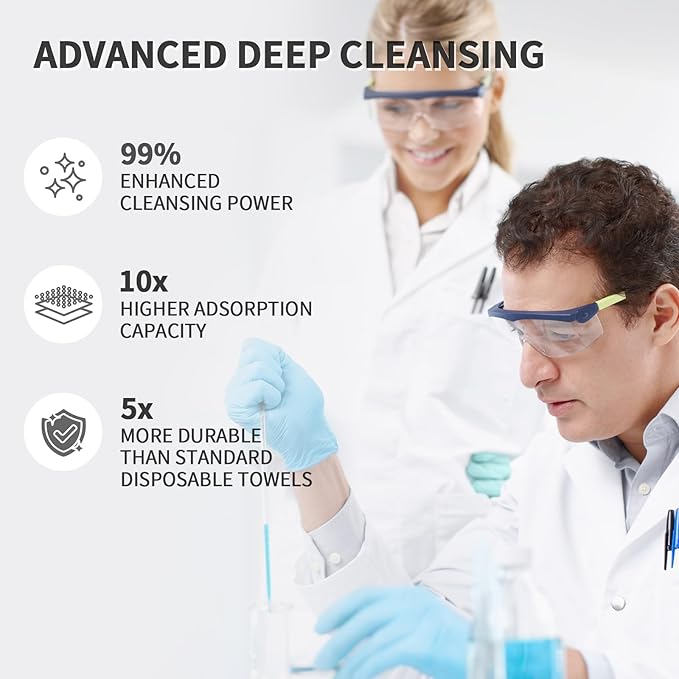 Ditoi Face Towels, Disposable Black Paper Towels, Light Exfoliation for Oily Skin,Facial Towels XL for Makeup Remover & Skincare,10"×12", 50 Count