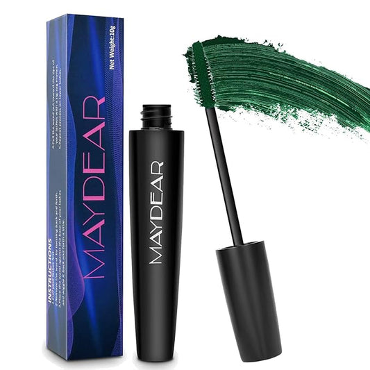 Maydear Dark Green Waterproof Long Lasting Smudgeproof Mascara for Women's Eye Makeup
