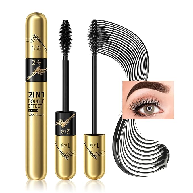 Tubing Mascara Instant Extensions, Black 2-1 Defining and Lengthening Mascara for Dramatic Lashes, Vegan & Cruelty | No Flaking and No Clumping (Pack of 1)
