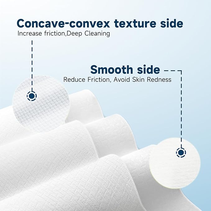 Face Towels, 10” x 12”, Thick Soft and Absorbent, Face Towelettes Disposable Biodegradable for Sensitive Skin, Makeup Remover, Travel, Cleansing, 90 Count（ 6 PACK ）