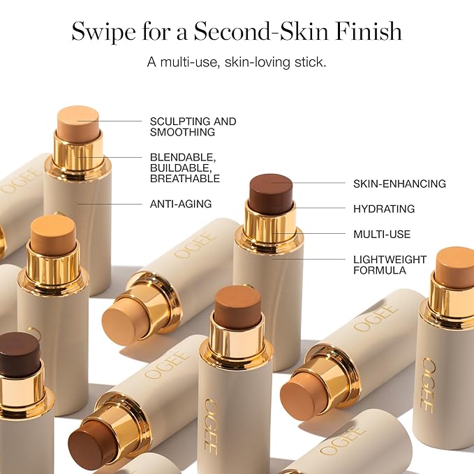 Ogee Sculpted Complexion Foundation Stick (Birch 0.25N - Fair, Neutral Undertones) Full Coverage Foundation Makeup - Instantly Balance & Even Complexion - 70% Organic Ingredients