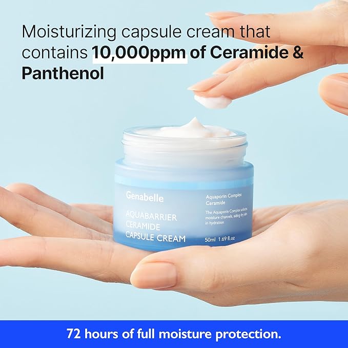 Revitalize & Nourish: Aquabarrier Ceramide Capsule Cream - Intensive Hydration & Skin Barrier Repair | 72-Hour Moisture Lock, Dermatologist Tested, 1.69 fl Oz