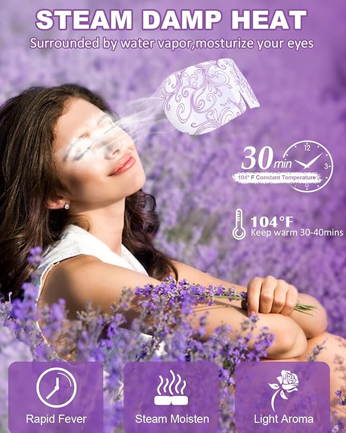 ProCIV 16 Packs Steam Eye Masks for Dry Eyes Self Heated Eye Mask Disposable Sleep Mask Soothing Headache Relief Dry,Hot Warm Compress for Stress Relief Relief Eye Fatigue, Spa Gifts