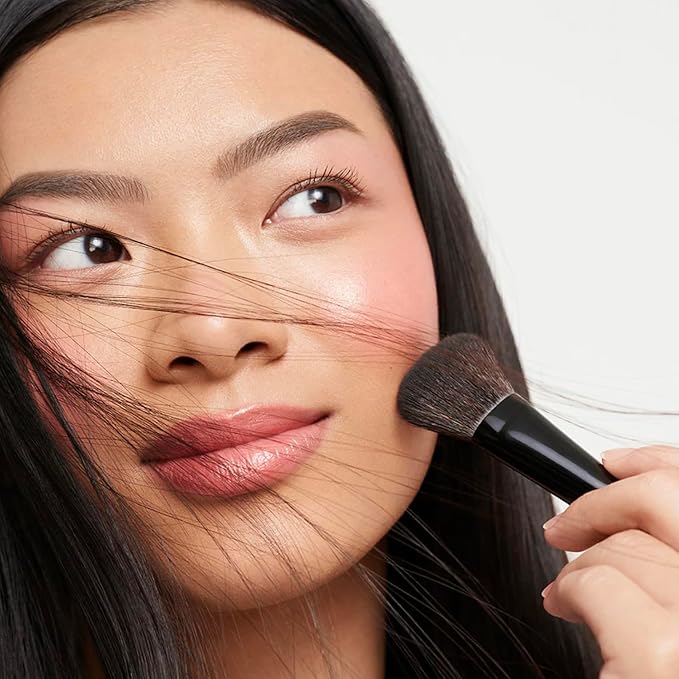 Saie The Double Brush - Multi-Use Dual Ended Makeup Brush To Highlight, Contour and Conceal - Large Ended Face Brush For Sculpting + Precise Application - Vegan, Cruelty-Free (1 Count)