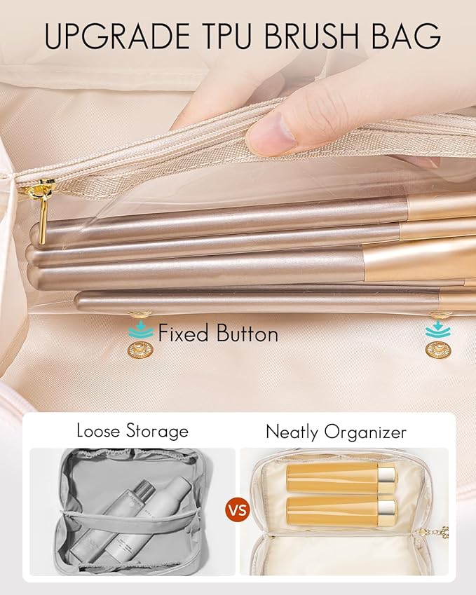 Vlando Mothers Day Mom Gifts,Graduation Gifts for Girls,Personalized Makeup Bag,Makeup Organizer Bag,Preppy Stuff Gifts for Teen Girls Birthday Gift for Women Friends Sister(Letter A)