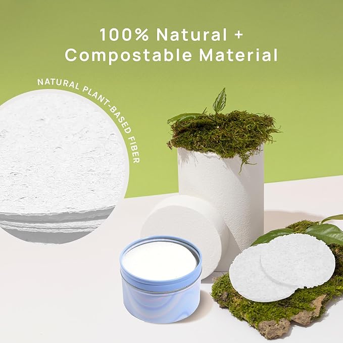 AOA Studio 50-Count Compressed Facial Sponges 100% Natural Cosmetic Spa Sponges for Facial Cleansing, Exfoliating Mask, Remove for Makeup, Dead Skin, and Dirt (White, 50 counts)