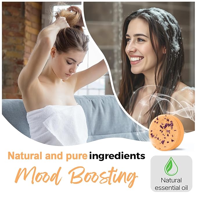 Aromatherapy Shower Steamers Birthday Day Gifts Orange- Swcandy 8 Pcs Bath Bombs Birthday Gifts for Women, Shower Bombs with Essential Oils, Relaxation Home SPA for Women Who Has Everything