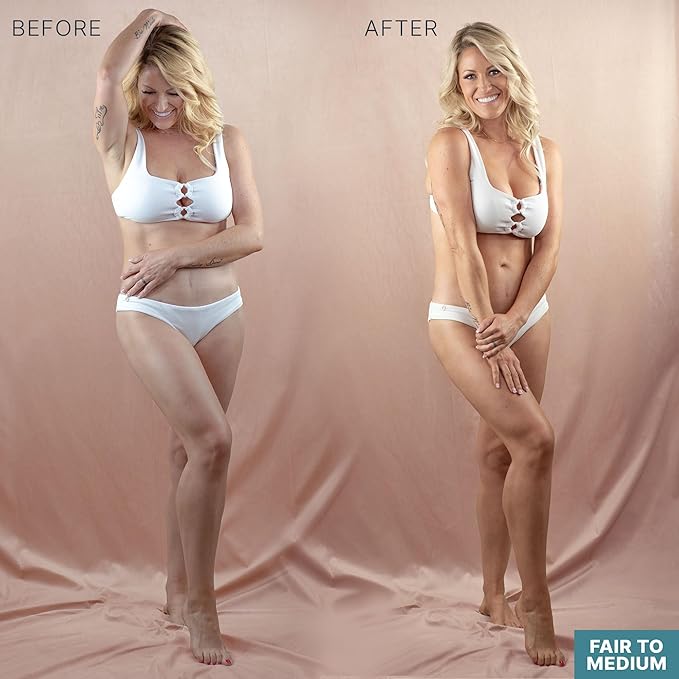 Tanning Lotion Self Tanner Kit - USA Made with Organic & Natural Ingredients, Self Tanning Lotion Face Tanner & Application Kit, Non Toxic Gradual Tan, Sunless Tan for Women & Men