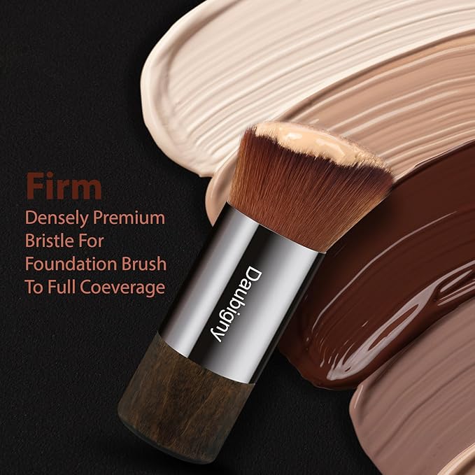Daubigny Foundation Brush for Liquid Makeup, Self Tanner Brush Flat Top Kabuki Professional Makeup Brushes Blending Mineral Powder Buffing Stippling Makeup Tools