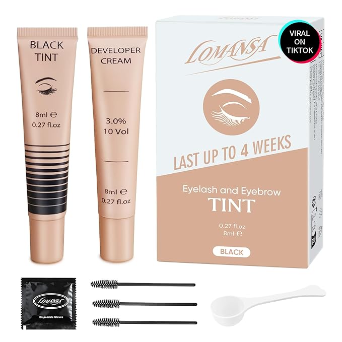 Lash Color Kit - Instant Eyelash Color Black Brow Color with Natural Effects, Safe & Easy to Use 8ml