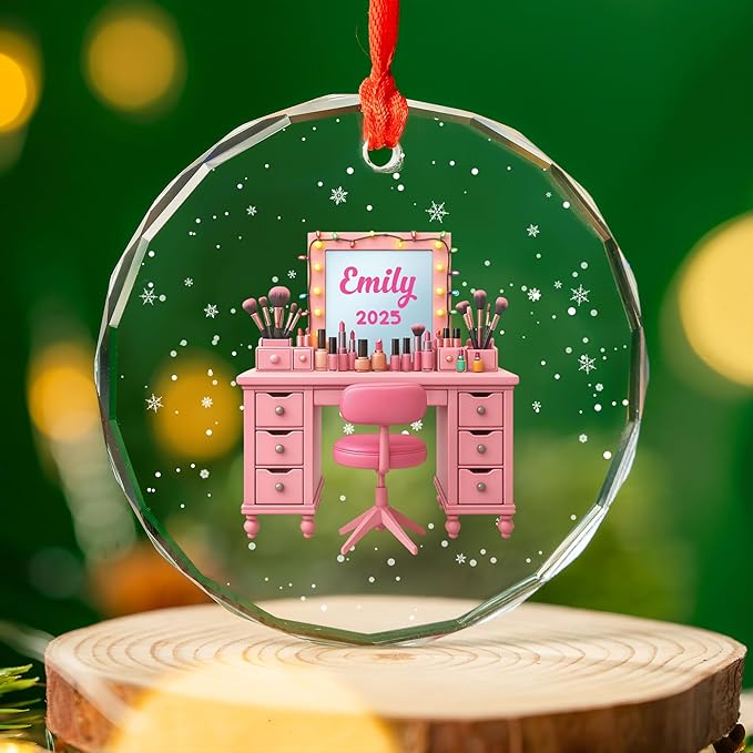 Personalized Makeup Tools Christmas Ornament 2025, Makeup Box Christmas Ornament Gift for Makeup Artist, Christmas Tree Decor for Makeup Shop, Gift for New Makeup Coworkers (Makeup 3)