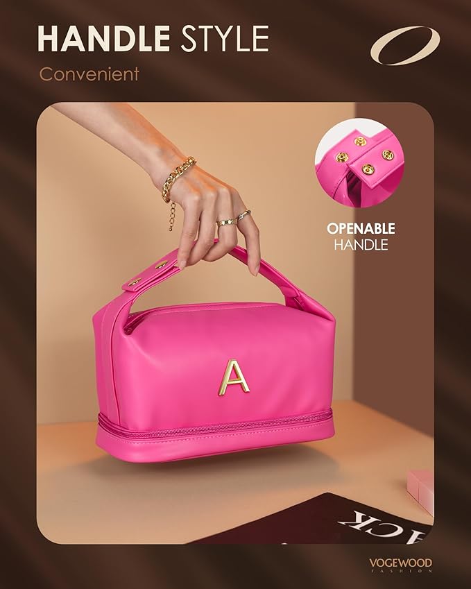 Makeup Bag for Daughter, Personalized Makeup Bag with Handle, Gift Set for Women Cosmetic Bag with Makeup Brush Organizer, Cute Cosmetic Pouch for Women, Gifts for Friend Female Mom