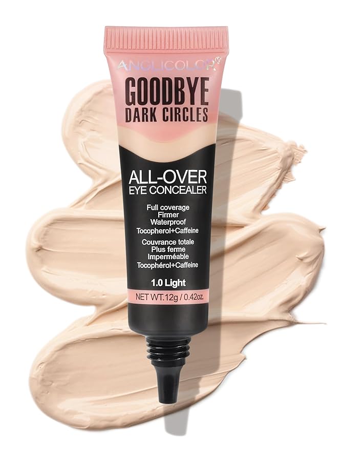 Liquid Concealer, Under Eye Full Coverage Concealers for Dark Circles, Fine Lines, Redness,Waterproof, Firming,Color Correcting Long lasting Makeup Concealer for Women(01#Light, 0.42 Fl Oz)