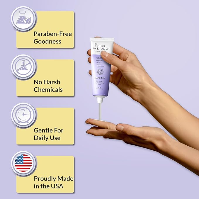 High Meadow Lanolin Skin Cream - Deep Hydration Formula for Soft, Radiant Skin Care - Repairs Dry and Cracked Skin on Hands, Feet & Elbows - Multi-Purpose Soothing Lotion - 3.0 Oz Lavender Moisturizer