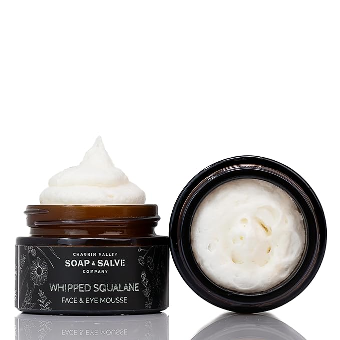 Chagrin Valley Soap & Salve Natural Eye & Face Moisturizer, Whipped Squalane Facial Moisturizer Face Cream with Jojoba Oil Organic, 1 Ounce, Morning and Night Cream