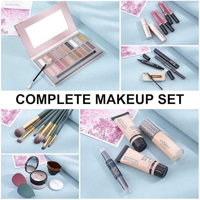 Makeup Kit for Teen Girls Makeup Sets for Girls 10-12 Essential Bundle Include 20 Color Eyeshadow Palette Makeup Kit for Teenagers