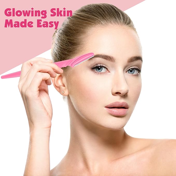 100 Pcs Eyebrow and Face Razors for Women and Men, Multi-Color Facial Shavers with Protective Covers, Safe for Beginners