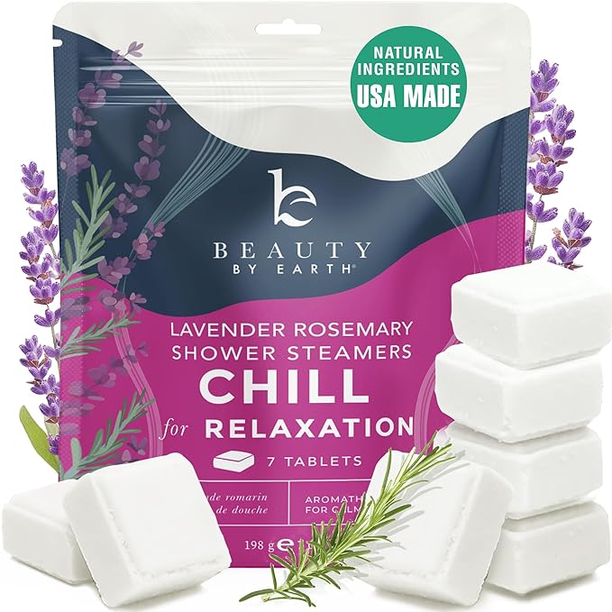 Shower Steamers Aromatherapy - USA Made with Natural Ingredients & Lavender Oil, Large Shower Bombs for Stress Relief, Relaxing Spa Gifts for Women & Men, Luxury New Mom & Nurse Gifts