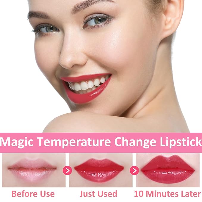 1 Pack Crystal Flower Jelly Lipstick,Magic Color Changing Lipstick,PH Clear Temperature Color Changing Lip Gloss,Lip Balm,Long Lasting Nourishing Moisturizing Lip Stick Set H04