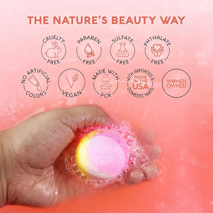 Nature's Beauty Orange Ginger Detox Bath Bomb Gift Set Multi-Pack - Luxury Fizzy Spa Bomb w/Citrus + Woodsy Patchouli Scent Made with Coconut Oil & Witch Hazel, 17.5 oz | 10 ct ea (2 Pack)