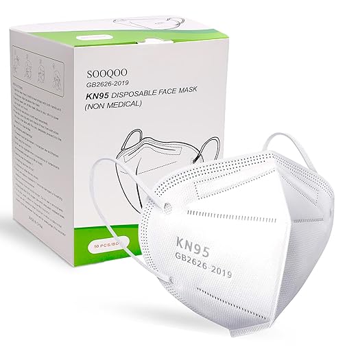 50 Pcs KN95 Face Maks for Audlts (White)