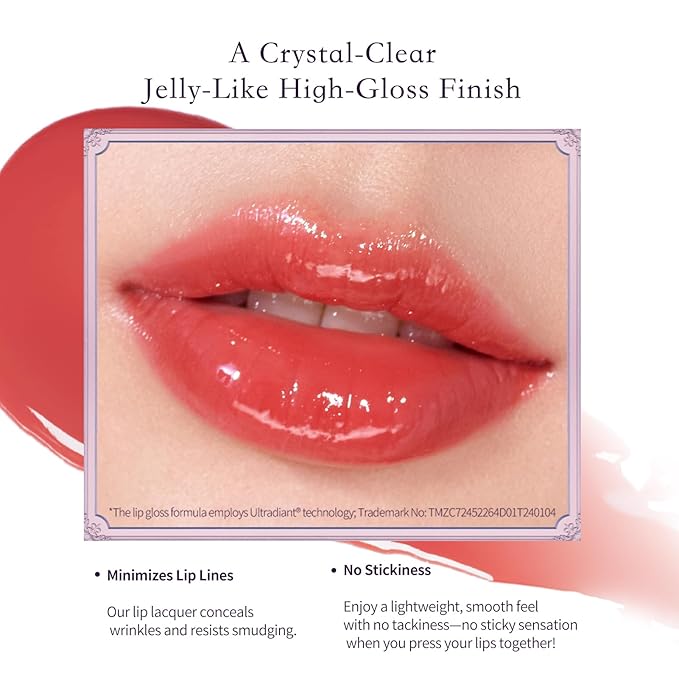 Flower Knows Midsummer Fairytales Coating Lip Lacquer,Glowy Non-Fading Lip Gloss,Hydrating Tinted Lip Oil for Girls&Women,Vegan & Cruelty Free,0.17Fl Oz(G02 Little Flower Fairy)