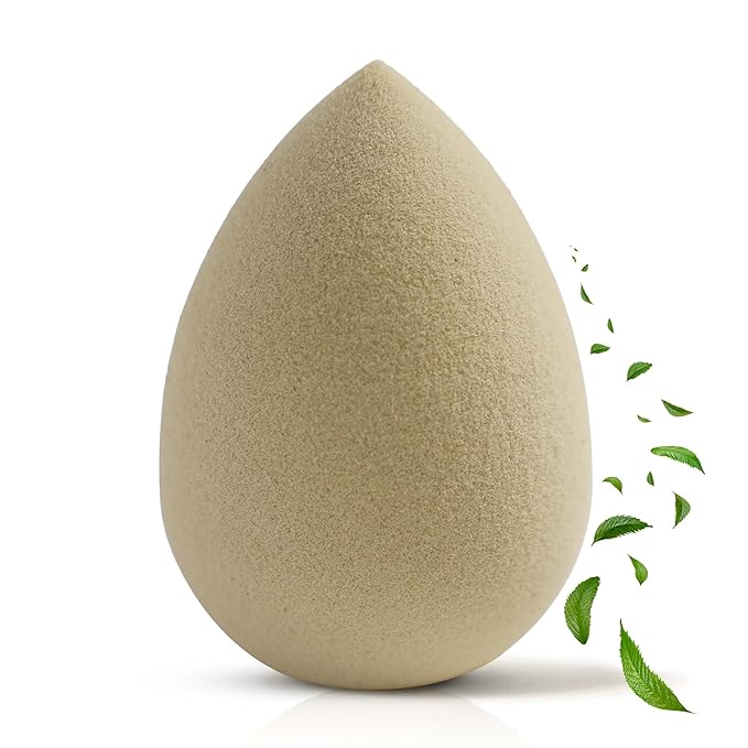 Green Tea Beauty Sponge - Plant-Based, Eco-Friendly, Cruelty-Free, Dye-Free & Latex-Free Blender, Biodegradable & Vegan Makeup Sponge, Makeup Blender, Perfect for Liquid & Powder (1 Count)