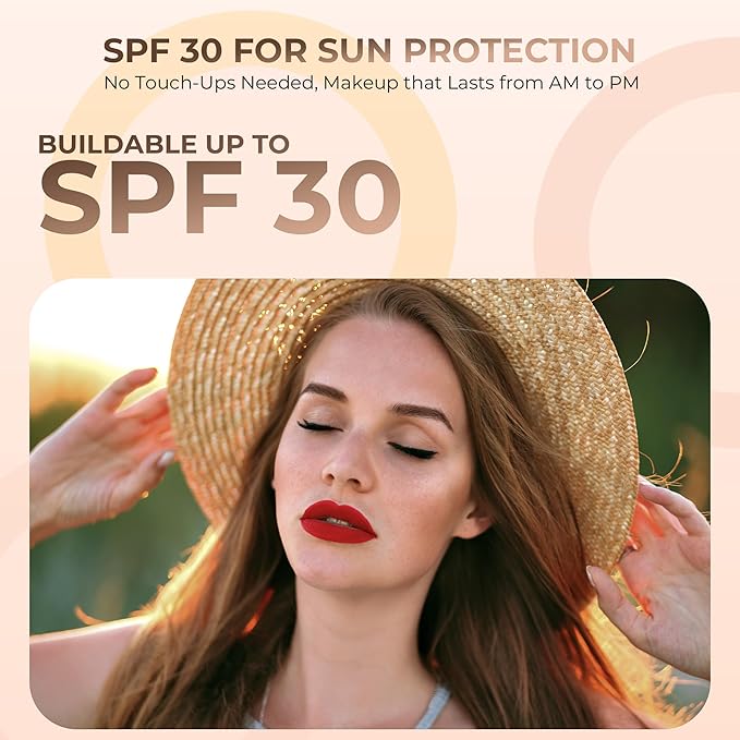 4pc Full Size Kit (Fair 1) Mineral Makeup Matte Translucent Loose Foundation + Kabuki Brush + Concealer + Finishing Setting Powder + Bare Face Full Coverage SPF 30 All Skin Types Waterproof