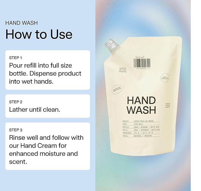 DedCool Xtra Milk Hand Wash | Hydrating Gentle Hand Cleanser | Squalane, Aloe & Marshmallow Root | Non-Toxic, Vegan, Carbon-Neutral | Moisturizing Formula for Daily Use | 16 fl oz