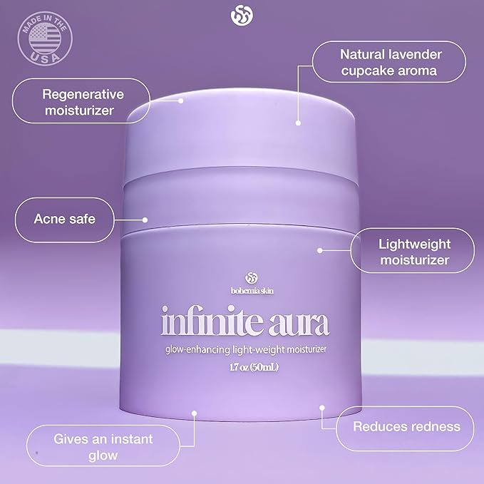 Infinite Aura Face Moisturizer, Hydrating Ceramide & Hyaluronic Acid Cream with Copper Peptide (GHK-Cu) & Vitamin C, Barrier-Repair for Dry/Sensitive Skin, 1.7 oz