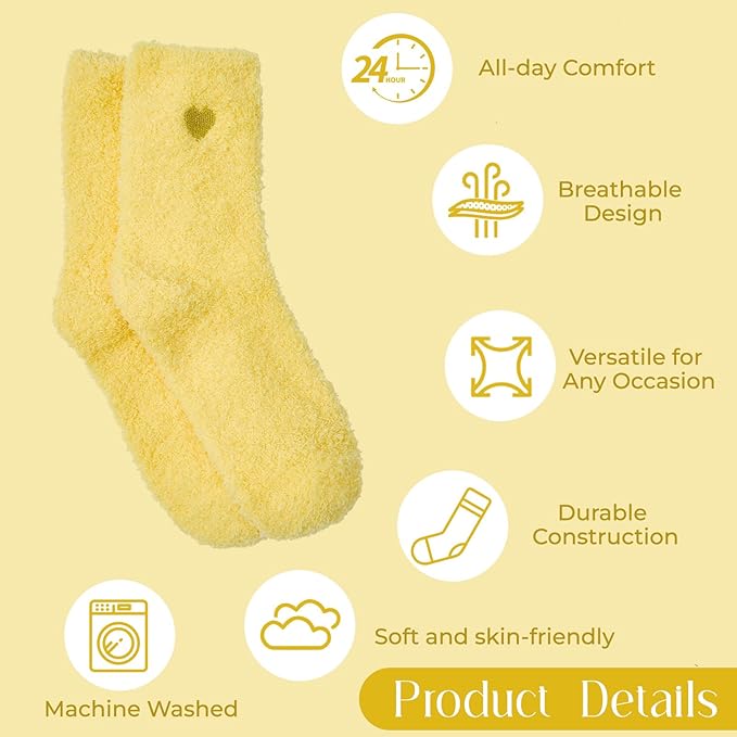 American Trends Coral Fleece Cloud Socks Ultra-Soft Fuzzy Warm Sleep Socks Cozy Unisex Gifts for Birthday Self-Care
