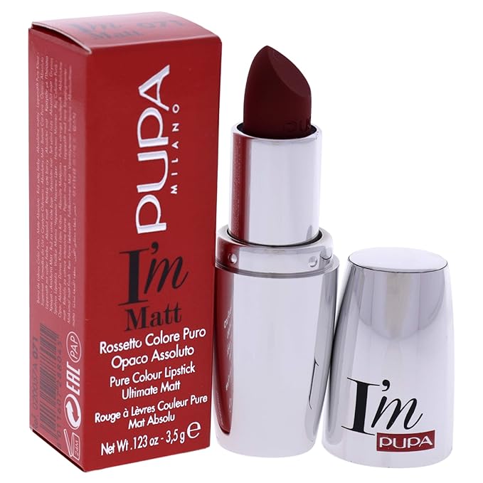 Pupa Milano I Am Matt Pure Colour Lipstick - 071 True Red for Women - 0.123 oz Lipstick