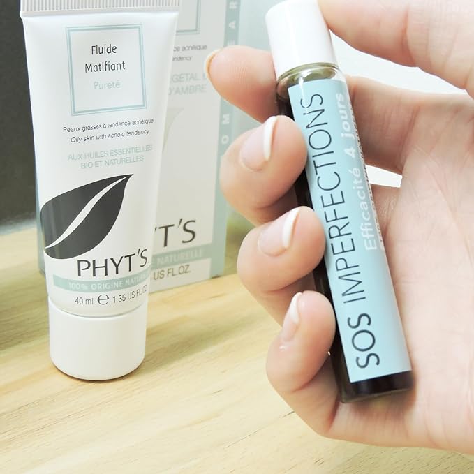 Phyts Purity Mattifying Fluid - Face Moisturizer for Oily Skin - Face Cream with Absorbent Silicas and Essential Oils - Refines Skin Texture - 1.35 oz