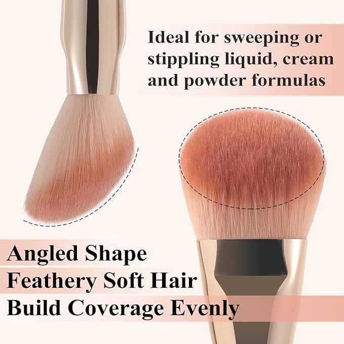 Liquid Blush Brush Angled for Cheek Makeup,Cream Foundation Contour Bronzer highlight Blending, Angled Face Makeup Tool (Multitask Face Brush)