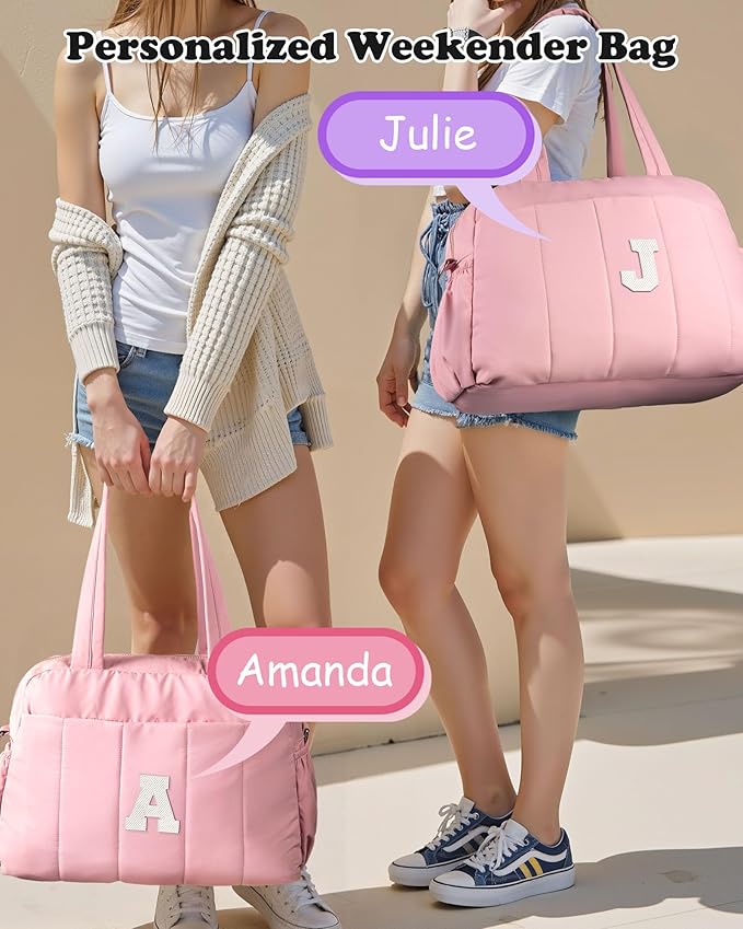 10 Year Old Girl Birthday Gifts-Duffle Bag, Weekender Bags for Women，Initial Overnight Bag with Wet Pocket，Travel Bags Personalized Gym Tote with Makeup Pouch, Girl Gifts Trendy Stuff