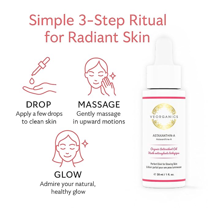 Astaxanthin-A Organic Facial Oil - Face Moisturizer - Face Moisturizer for Women - Face Oil for Women - Skin Oil for Face - Organic Skin Care