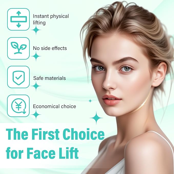 Neck Tape Lifting Invisible, Face Lift Tape Instant Facelift Under Makeup, V Edge Patches Skin Lifter Tapes for Turkey Neck, Loose Sagging Skin, Wrinkle, Jowl, Eye, Double Chin (1 Count (Pack of 200))