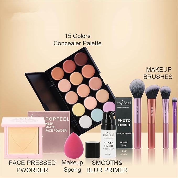 Face Makeup Kits for Women, Face Makeup Set for Beginners, Christmas Day Gifts Set for Women Girls, Makeup Essential Bundle with Face Powder