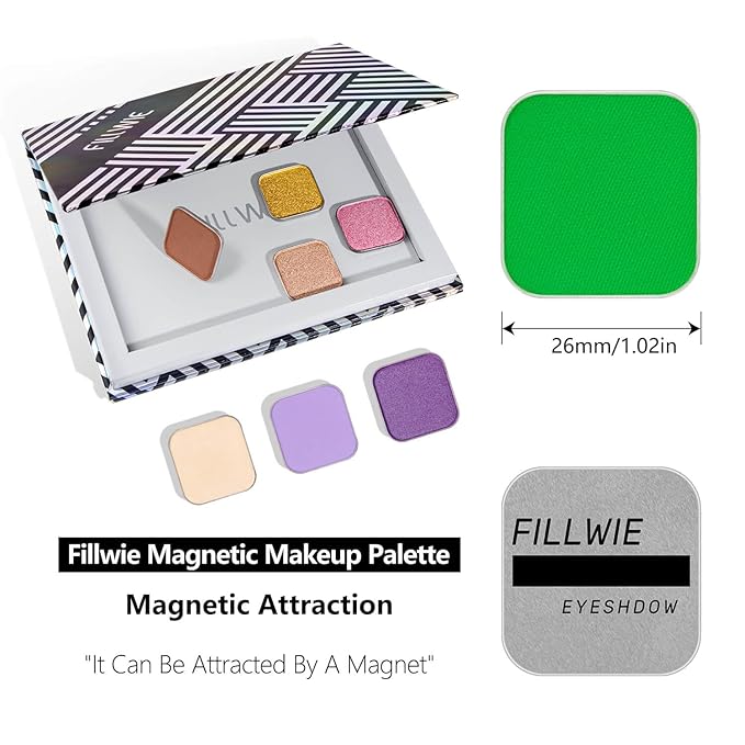 Matte Single Eyeshadow Refill – Bunny Green, High-Pigment, Blendable & Long-Lasting, Pressed Powder with Metal Pan, DIY Magnetic Palette Compatible, Easy to Apply & Remove