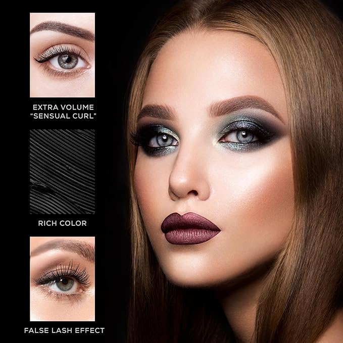 Radiant Professional Lengthening Mascara with silicone brush – Smudge-Proof Curl Mascara Volume and Length for Sensitive Eyes, Cruelty Free, Ideal for Mature & Young Women, 0.43 oz (04 Violet)